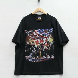 Vintage 2002 Just Push Play Tour T - Shirt Size Xl Aerosmith Kid Rock Run Dmc