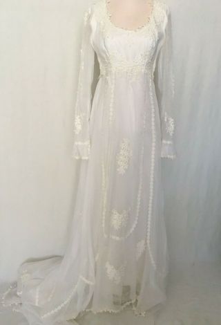 Vintage 1970s Wedding Dress Boho - Hippie Summer Of Love Dress