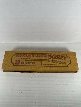 Vintage Rc Rug Crafters Speed Tufting Tool W/ Box Carpet Making Craft Tool