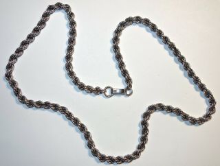 Massive Vintage Sterling Silver 24 " Rope Necklace 81.  4 Grams All Silver Nr