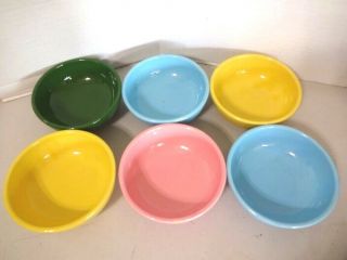 Vtg Watt Pottery Oven Ware 74 Pastel Salad Bowls - Set Of 6