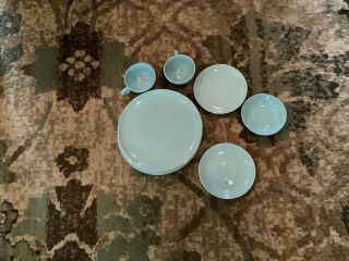 Vintage Mid Century Taylor Smith Taylor Turquoise Pebbleford Misc.  Dishes Speckl