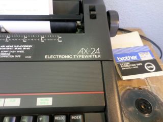 Brother Electronic Typewriter Word - Spell AX - 24 Vintage Portable with Cover Black 2