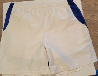 Vintage Betlin Basketball Shorts White With Blue Stripes Mens Size 36 Length 21 "