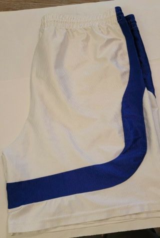 Vintage Betlin Basketball Shorts White With Blue Stripes Mens Size 36 Length 21 