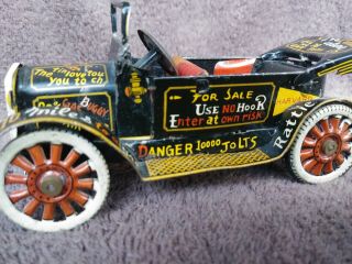 Vintage Line Mar Toys Japan Old Jalopy Tin Lithograph Toy Convertible Jalopy