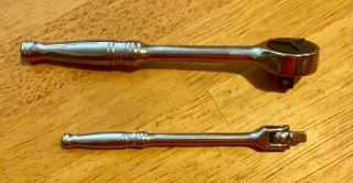 Vintage Snap On Tools F749 3/8 Drive Round Head Ratchet,  Extender 10f Snapon