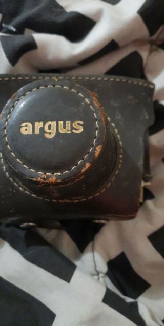 Vtg Argus A2b Art Deco 35mm Film Camera Anastigmat F/4.  5 Lens W/ Case