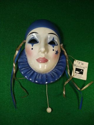 Vintage Phantom Of The Opera Pierrot Mask By Clay Art 1992 Musical Box