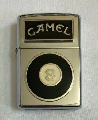 Vintage Camel Eight 8 Ball Zippo Lighter (non Functional) With 8 Ball Camel Tin