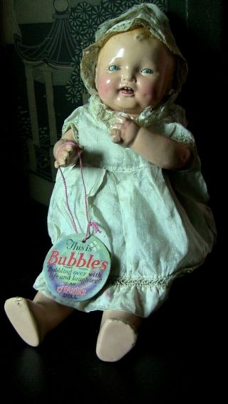 Antique 1924 Effanbee Bubbles Doll With Tag
