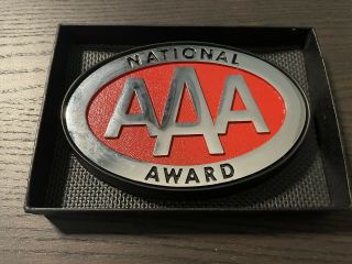 Vintage AAA National Award Emblem Badge License Plate Topper Box 2