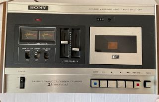 Vintage Sony Model Tc - 131sd Stereo Cassette Tape Player Recorder