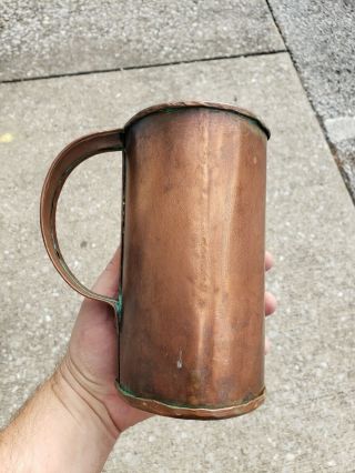 Antique Copper Beer Mug Tankard Tavern Pitcher Handmade Aafa Primitive Decor