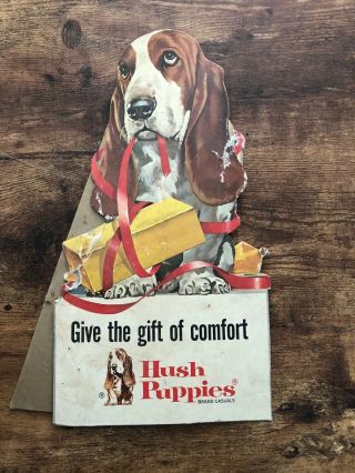Vintage Hush Puppies Brand Shoes Store Display Sign Basset Hound Dog Gift Openin