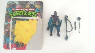 Tmnt Playmates1988 Vintage Foot Soldier With Unpunched Cardback