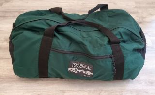 Vintage Jansport Large Duffle Bag Usa Made 90s Canvas Carry On Camping