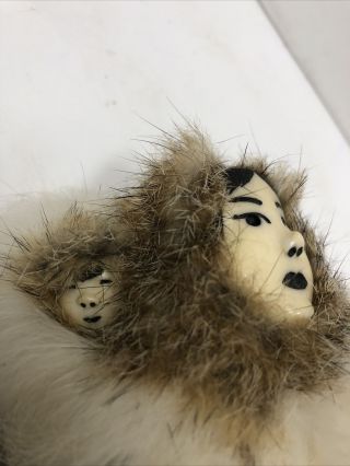 vintage Alaska eskimo doll handmade leather & fur 2