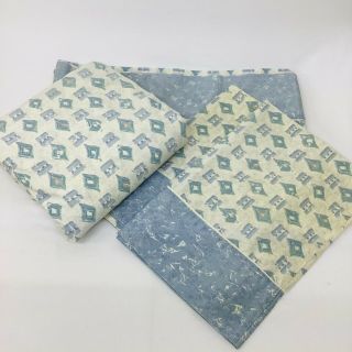 Vintage Cannon Full Size Blue Abstractbed Sheet Set 50/50