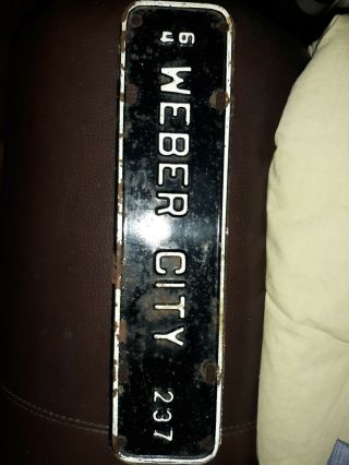 Very Rare Vintage 1964 Virginia Weber City License Plate Topper Or Attachment