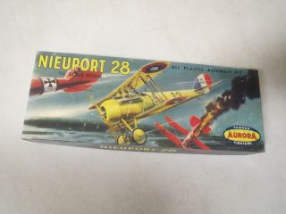 Vintage 1957 Aurora Famous Fighters Airplane Model Kit Nieuport 28 1/48 Mib