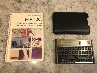 Vintage Hewlett Packard Hp - 12c Financial Rpn Calculator Banking Cover Book