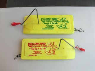 Set Of Two Vintage Style Yellow Bird Planer Boards