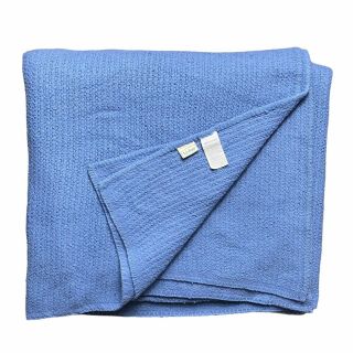 Vtg Ll Bean Warm Feelings King Size Blanket Wool Blend Light Blue Usa 88 " X100 "