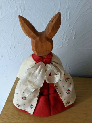 Lotte Sievers Hahn Vintage German Carved Wood Bunny Rabbit Doll Egg Warmer 2