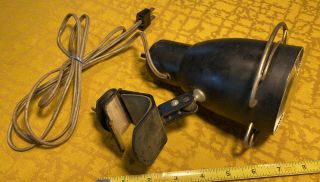 Vintage Art Deco Metal Steampunk Clamp Headboard Light Lamp With Optical Lens