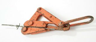 Vintage Klein Tools Chicago 1613 - 30 Wire Grip Line Cable Puller Orange
