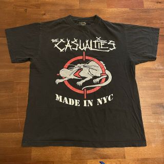 Vtg The Casualties T - Shirt Size Large Punk Tour Rock Rare Band Made In Nyc