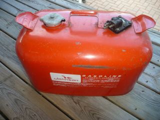 Vintage Johnson Outboard 6 Gallon Metal Gas Tank Fuel Can Evinrude