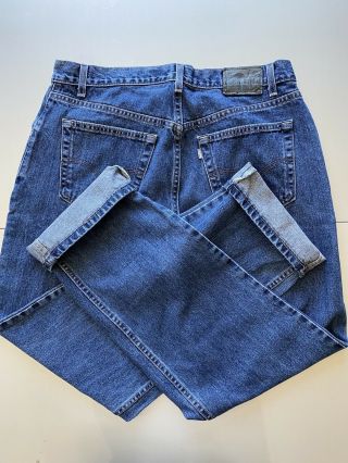 Vintage Levis Silvertab Straight Relaxed Fit Made In Usa Blue Denim Jeans 36x34