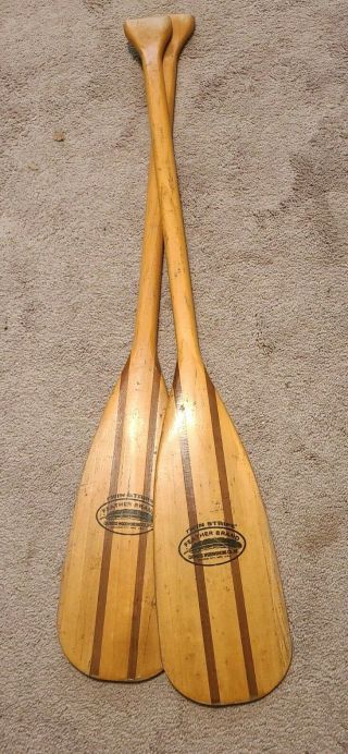 Vintage Pair Feather Brand Wood Oar Paddles - Cabin\beach House Wall Caviness