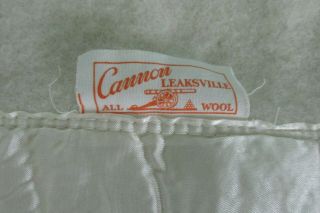 Vintage 1970 ' s Cannon Cream/Ivory Wool Blanket Satin Trim Full Size 88 x 70 USA 2