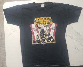 Rare And Vintage Van Halen " Fair Warning " Tour Concert T Shirt