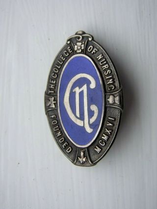 College Of Nursing Vintage Kings Crown Silver Badge