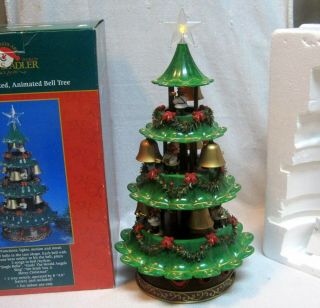 Vintage Kurt Adler 17 " Christmas Bell Tree Animated Musical Lighted W/ Box