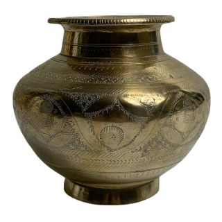Vintage Kalash Brass Pot Pooja Indian Lota Traditional Drinkware Water Vase