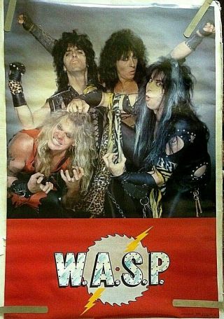 Rare Wasp 1984 Vintage Music Poster