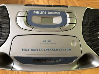 Vintage Philips Magnavox AZ1010 AM/FM Radio/CD/Cassette Boombox GREAT 2