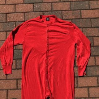 VTG DuoFold Mens Large Two Layer Red Union Suit Comfortherm USA Thermal Base EUC 2