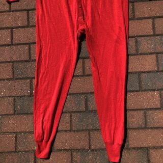 VTG DuoFold Mens Large Two Layer Red Union Suit Comfortherm USA Thermal Base EUC 3