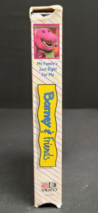 Barney And Friends My Family ' s Just Right For Me VHS Time Life Video Rare VTG 3