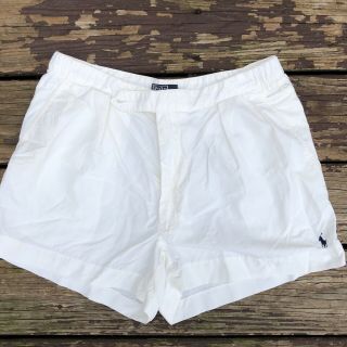 Vtg 90s Men’s Nylon Polo Ralph Lauren White Shorts Made In Usa Size 36