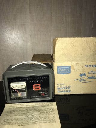 Vintage Sears Battery Charger And Box