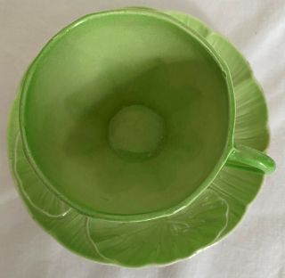 Carlton Ware Lotus Flower Pattern Green Vintage cup and saucer 2