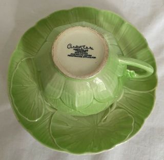 Carlton Ware Lotus Flower Pattern Green Vintage cup and saucer 3