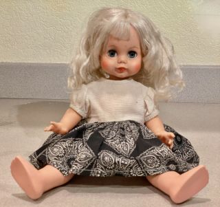 1963 Eegee Goldberger Flowerkin F2 Doll 16 " Blonde And Blue Eyed Jsb2